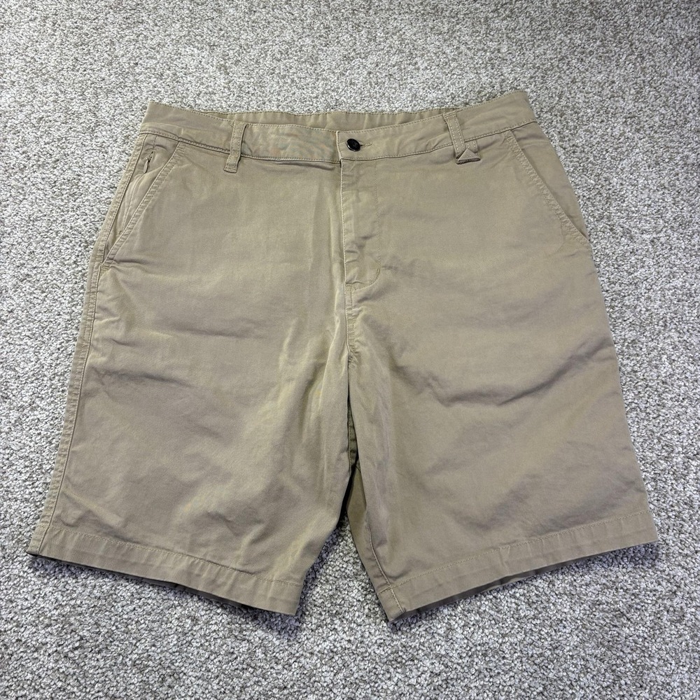 Tentree Mens 34 Beige Organic Cotton Stretch Chino Casual Summer Shorts 9 Inseam